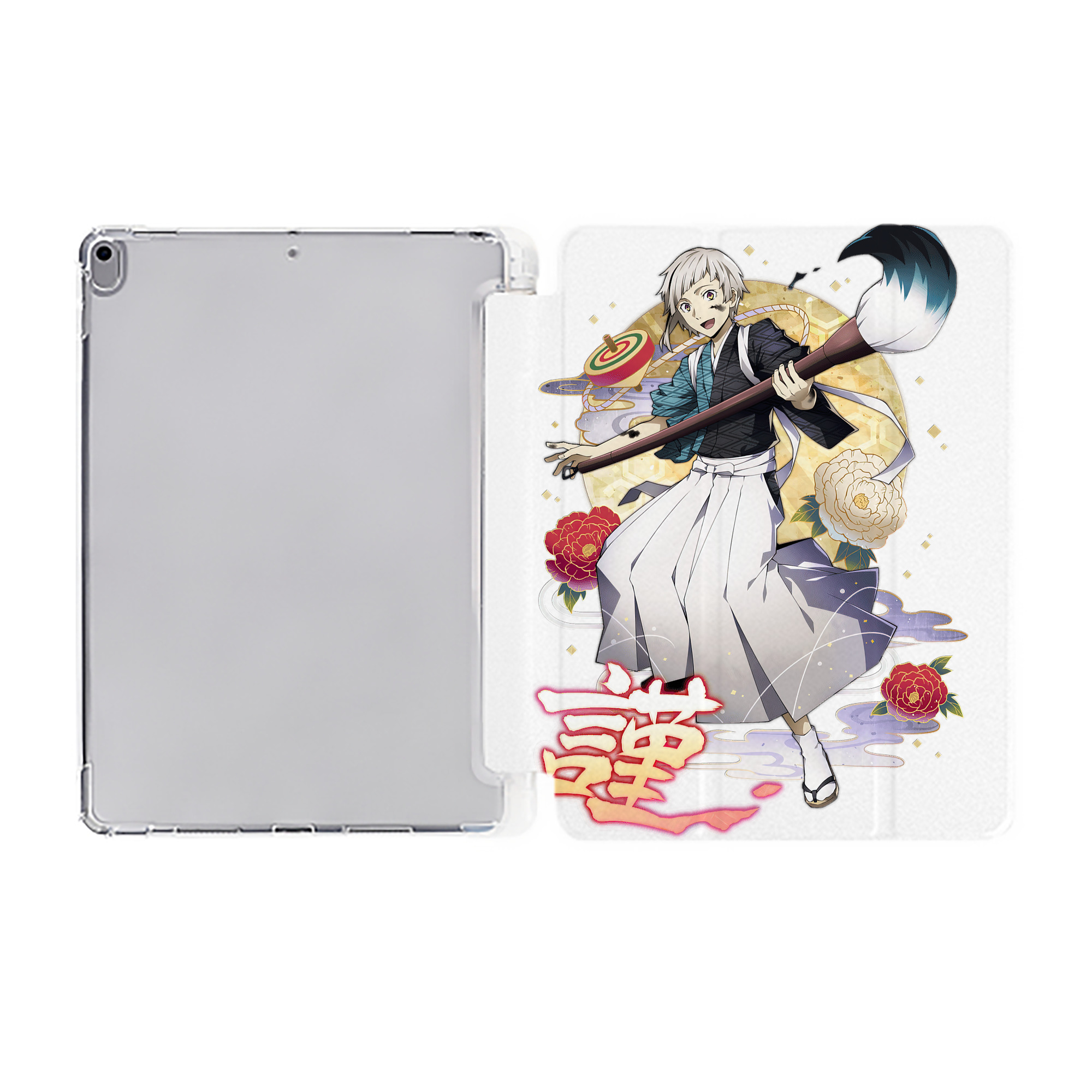 （画像用） 文豪ストレイドッグス Bungo Stray Dogs IPad ケース ペン収納付き 三つ折りスタンド PUレザー×シリコン 対応機種9.5/10.5/10.9インチ